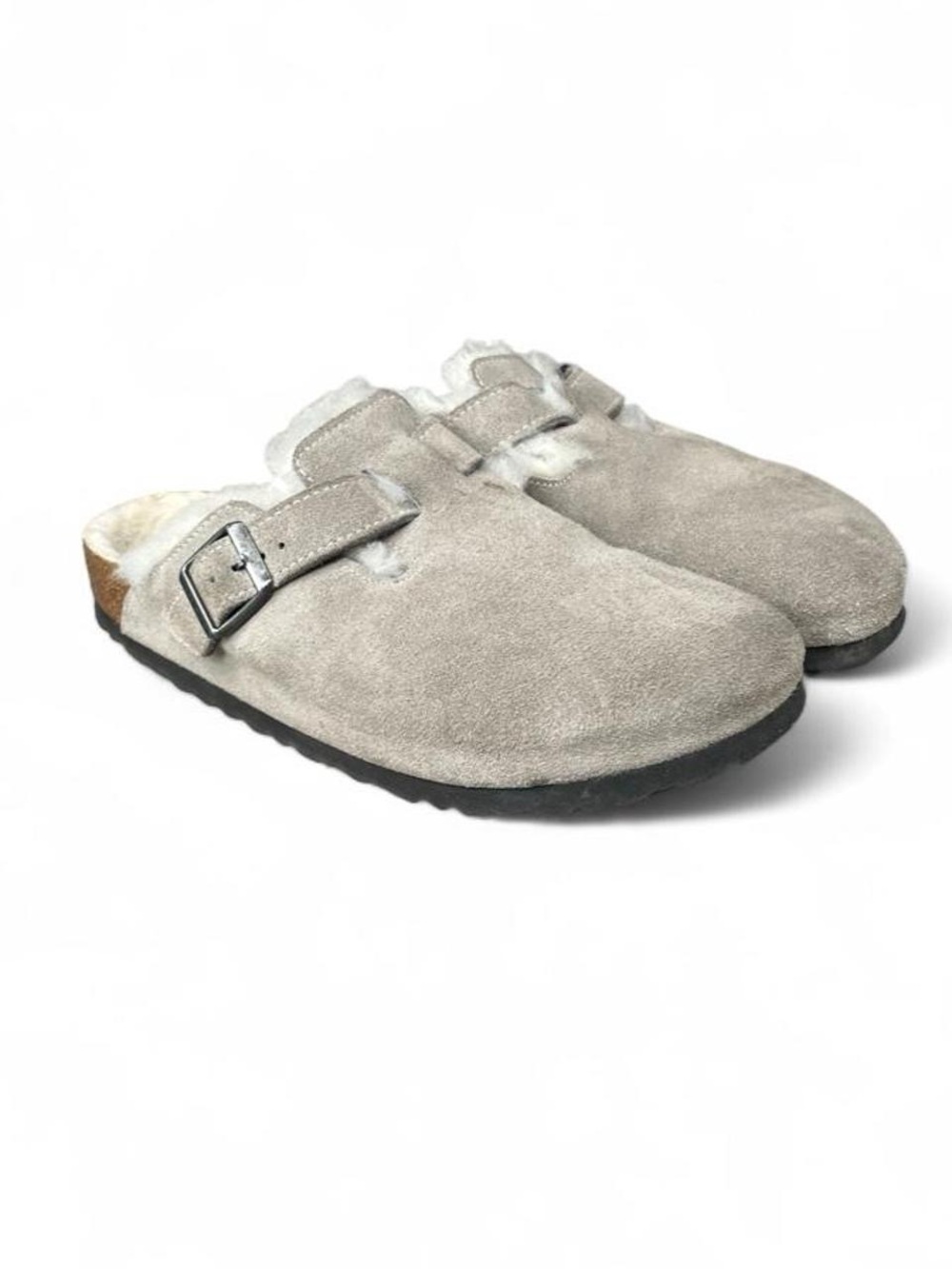 Birkenstock Boston Shearling Stone Coin Suede Clogs EU 40 Narrow US Women’s 9